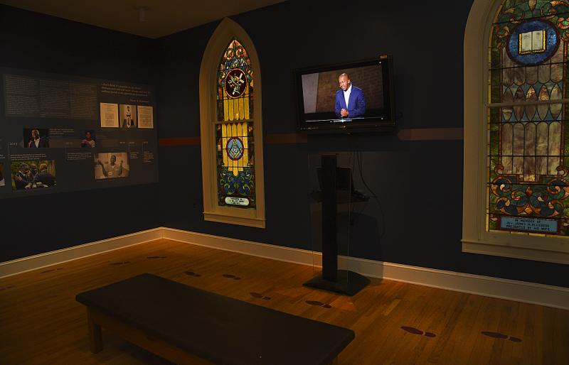 Several clips run on television, including Bryan Stevenson’s TED Talk.